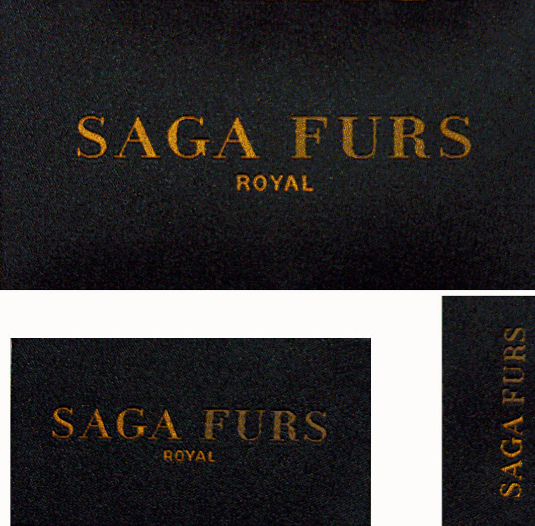 Ярлыки SAGA Furs, дизайн до 2012 года